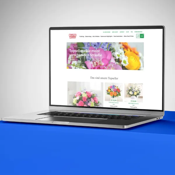 Teaser: Webseite blume2000.de altes Design